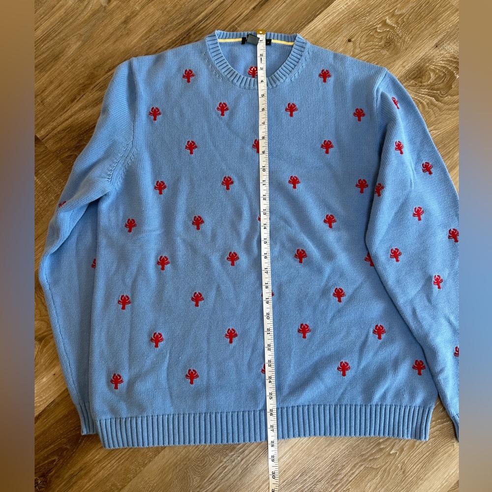 J. Crew Light Blue Crewneck Sweater with Red Embroidered Lobster 🦞 - Picture 8 of 8